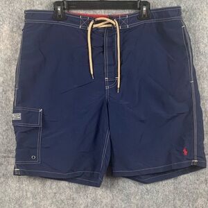 Polo Ralph Lauren Mens Size XL vintage‎ cargo swim shorts blue